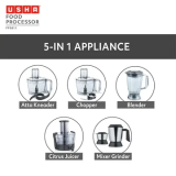 USHA Food Processor | 1000 Watt | FP 3811 | Black & Silver