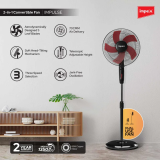 Impex Impulse Table pedestal 2 in 1 convertible fan | 400 mm | Red and Black