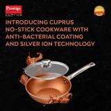 Prestige Cuprus Aluminium Non Stick Kadai  | 24 cm | 2.5 L | Glass Lid | 37479