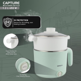 Havells Capture Multi Cook Electric Kettle | 1.2 L | 650 W | Green