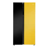 Haier Vogue Series Side By Side Refrigerator | 602 L | Frost Free | Black Yellow GL | HRS-682KYG-P