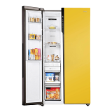 Haier Vogue Series Side By Side Refrigerator | 602 L | Frost Free | Black Yellow GL | HRS-682KYG-P