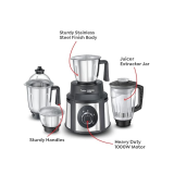 Prestige Endura Juicer Mixer Grinder | 1000 Watts | 4 Jars | Black, Silver