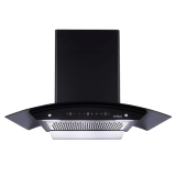 Elica WDFL 906 HAC LTW MS NERO Chimney | 1350 CMH | 90 cm | Auto Clean Curved Glass | Black