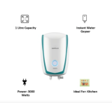 Havells Instanio 1-Litre Instant Geyser | White, Blue