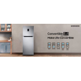 SAMSUNG 478 L Frost Free Double Door 3 Star Convertible Refrigerator | RT49R633ESL/TL | EZ Clean Steel | Silver