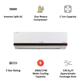 Lloyd BP 1 Ton 5 Star Inverter Split AC | Wi-Fi Supported | Copper Condenser | GLS12I56WGBP |  White