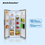 Kelvinator 500 litres Side-by-Side Refrigerator | KRS-B520SSV | Shiny Silver