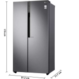 LG Refrigerator | GC-B247KQDV | 679 L | Frost Free Side by Side Refrigerator | with Multi Air Flow | Dark Graphite Steel