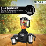 Faber FMG Candy 1000 Mixer Grinder |  3J+1PC   BK | Black