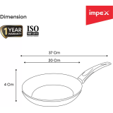 IMPEX PEARL 2040 Non-stick Fry Pan | 20 cm diameter |  3 L capacity | Ceramic