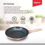 IMPEX GEM-2450 Forged Nonstick Aluminium Induction Based Fry Pan | 24 cm diameter | 1 L capacity | Granite Coated