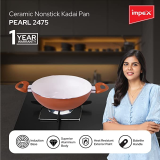 Impex Nonstick Aluminium Kadai Pan | PEARL-2475 | 24 cm | Ceramic Coated