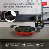 Impex Premium Non Stick Paniyarakkallu Unniyappa Chatty | 9 Pits | Red