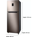 SAMSUNG 312 L Frost Free Double Door 2 Star Convertible Refrigerator | RT37C4642DX/HL | Luxe Brown