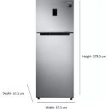 SAMSUNG 385 Litres 2 star  Double Door Convertible Refrigerator | RT42C5532SL/HL | Real Stainless