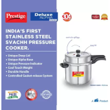 Prestige Deluxe Alpha Svachh Induction Bottom Pressure Cooker | 10 L | Stainless Steel | 20254