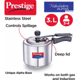 Prestige Nakshatra Alpha Svachh 3 L Induction Bottom Pressure Cooker  | Stainless Steel