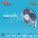 USHA Mist Air Flo 400 mm 3 Blade Wall Fan  | Dark Blue |