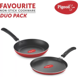 Pigeon Favourite Duo Pack Tawa & Fry Pan Non Stick Coated Cookware Set  | Aluminium | 2 Piece