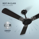 Havells Enticer Art 1200mm Ceiling Fan Black/Chrome