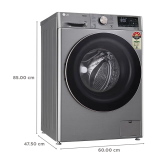 LG Fully Automatic Front Load Washing Machine | 10 kg | 5 Star | Platinum Silver | FHP1410Z7P APSQEIL