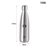 Cello Swift Stainless Steel Double Walled Flask Bottle | Hot & Cold | 750 ml | Silver