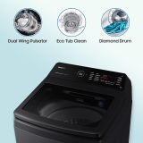 Samsung Fully Automatic Top Load Washing Machine | 9 kg | 5 Star | Black Caviar | WA90BG4546BVTL