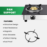 GREENCHEF Popular Glass cook top 2 Burner Gas stove | Stainless Steel Body