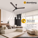 atomberg Renesa+ 1200mm BLDC Motor 5 Star Rated Sleek Ceiling Fans with Remote Control | High Air Delivery Fan and LED Indicators | 2+1 Year Warranty | Earth Brown