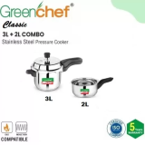 GREENCHEF CLASSIC 2 IN 1 | COMBI WITH SINGLE LID SS(3+2L) | PRESSURE COOKER