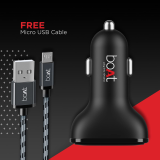 boAt Dual QC PD Port Rapid Car Charger | Type C Cable | Black