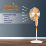 USHA Maxx Air High Speed Pedestal Fan | 400MM | Orange & White