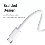 Xiaomi Mi Original HyperCharge | 60W | Braided Type C to Type C Cable | 480Mbps Data Sync | White