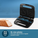 Philips Sandwich Maker | XL Sized | Silver, Black | HD2288/00