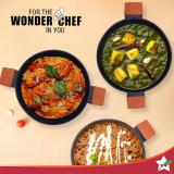 Wonderchef Caesar Forged Kadhai | 24 cm diameter with Lid | 2.7 L capacity | Aluminium Non stick Induction Bottom