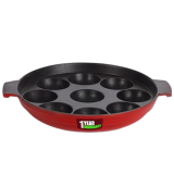 BlueBerry's |  Paniyarakkal Maker  Nonstick | 850 Gram | 9 Cavity | Red