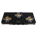 Faber Jumbo Gas Stove | Glass Top 3 Burner Gas Stove |  Auto Ignition | JUMBO 3BB BK AI | Black