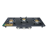 Impex AIRA Frameless Glass top Gas Stove | Black | 3 Burner