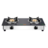 GREENCHEF Popular Glass cook top 2 Burner Gas stove | Stainless Steel Body