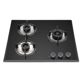 Kaff Glass Ceramic 3 Burner Glass Hob | Gas Stove | Black