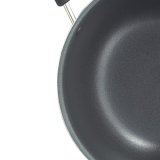 Prestige Omega Select Plus Aluminium Non-Stick Flat Base Kadhai with Lid | 27 cm | Black