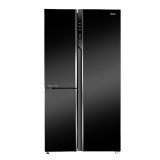 Haier | HRT-683KG | 628L | Frost Free Inverter Triple Door Side by Side Refrigerator | Black Glass