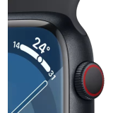 Apple Watch Series 9 | GPS + Cellular 45mm Midnight Case & Midnight Sport Band | Midnight Strap