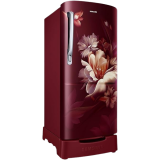 Samsung Digital Inverter Direct-Cool Single Door Refrigerator | 183 L | 3 Star | Midnight Blossom Red | RR20D1823RZ/HL