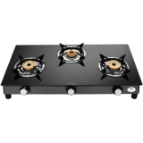 Preethi Bluflame Sparkle Power Duo Glass top Gas Stove | 3 Burner