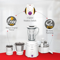 Sujata MULTIMIX 900 Juicer Mixer Grinder | 3 Jars | White