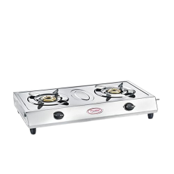 Prestige Agni Classic Manual Gas Stove | 2 Burners | Stainless Steel