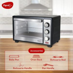 Pigeon Oven Toaster Grill | 20 Liters | OTG with Rotisserie | Oven Toaster | Grill for Grilling | Baking Cakes | 16132