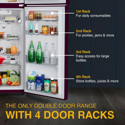 Whirlpool Frost Free Double Door | 235 L | 2 Star Refrigerator | Wine Palm | NEO 278LH PRM